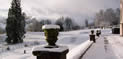 Snow on house grounds