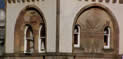 Windows in one of the house's towers